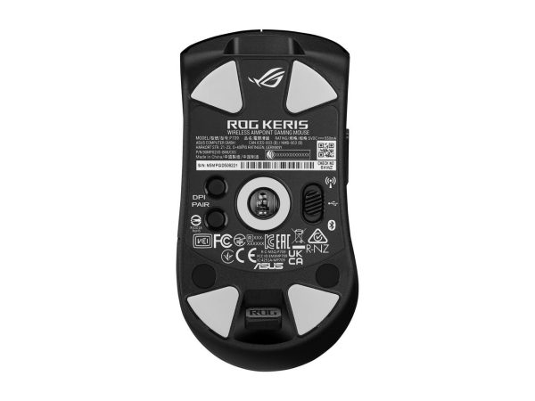 Asus ROG Keris Wireless AimPoint Gaming Mouse, Tri-mode connectivity (2.4GHz RF, Bluetooth, Wired), 36000 DPI sensor, 5 programmable buttons, ROG SpeedNova, Replaceable switches, Paracord cable, Black - Image 2