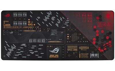 ASUS ROG Scabbard II EVA Edition Extended Gaming Mouse Pad, Protective Nano Coating (Water, Oil, Dust Repellant Surface), Anti-Fray, Flat-Stitched Edges and a Non-Slip Rubber Base (90MP02R0-BPAA00)