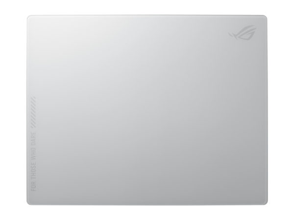 ASUS ROG Moonstone Ace L Glass Gaming Mouse Pad, Ultra-smooth Surface, Noise-Reducing Design, 9H Tempered Glass, Impact & Scratch Resistant, Anti-slip Silicone Base, 500 x 400 mm, Moonlight White