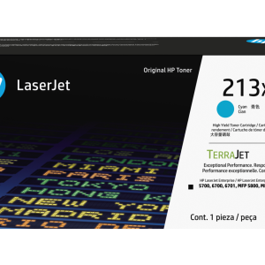 HP 213X TerraJet High Yield LaserJet Toner Cartridge - Cyan  W2131X
