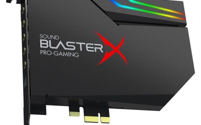 Creative Sound BlasterX AE-5 Plus SABRE32-class Hi-res 32-bit/384 kHz PCIe Gaming Sound Card and DAC with Dolby Digital and DTS, Xamp Discrete Headphone Bi-amp, Up to 122dB SNR, RGB Lighting System