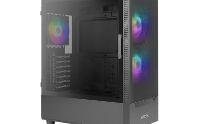 Antec NX Series NX410, 2 x 140mm & 1 x 120mm ARGB Fans Included, 360mm Radiator Support, Mesh Front Panel & Swing-Open Tempered Glass Side Panel ATX Mid-Tower Gaming Case