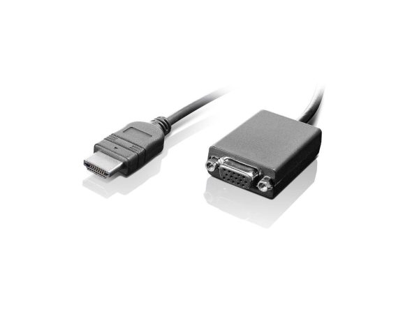Lenovo - Adapter - HDMI (M) to HD-15 (VGA) (F) - 7.9 in - 1920 x 1080 at 60 Hz support - for IdeaPad 3 14, 3 15IGL05, 3 15IML05, 3 CB 14, IdeaPad Flex 5 14ITL05, Legion 5 15 - Image 2