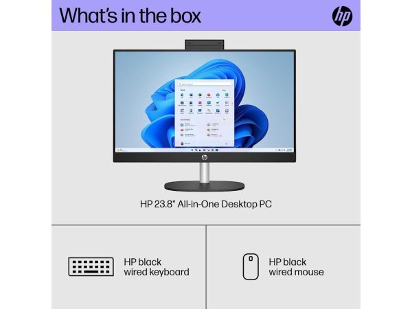 HP 23.8 inch All-in-One Desktop PC, FHD Display, Intel Core i3-N300, 8 GB RAM, 256 GB SSD, Intel UHD Graphics, Windows 11 Home, 24-cr0030 (2023), - Image 2