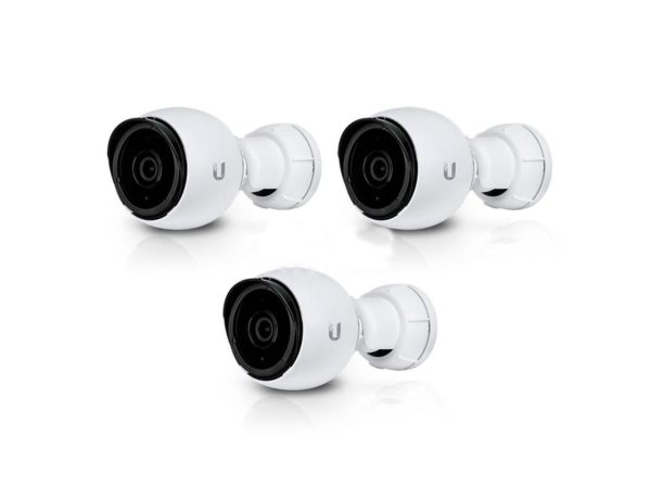 Ubiquiti | Unifi G4 Bullet Camera Pack of 3 | 4MP 24FPS Video - Day or Night with Infrared LED | Weatherproof Enclosure - Built-in Microphone - Powered by Power over Ethernet PoE - App Control | White