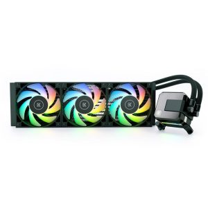 EK 360mm AIO Elite, D-RGB All-in-One Liquid CPU Cooler with EK-Vardar High-Performance PMW Fans, Water Cooling Computer Parts, 120mm Fan, Intel 115X/1200/2066, AMD AM4, (360mm AIO) LGA 1700 Compatible
