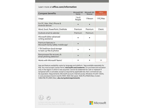 Microsoft Office Home & Student 2021 | One Time Purchase, 1 Device | Windows 10 and 11 PC/Mac Keycard - Image 2