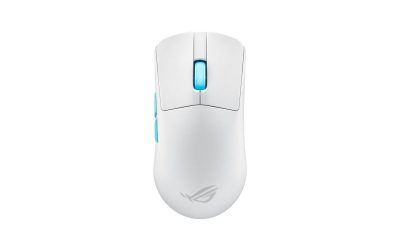 Asus ROG Harpe Ace Aim Lab Edition Gaming Mouse, 54 g Ultra-Lightwieght, Connectivity (2.4GHz RF, Bluetooth, Wired), 36K DPI Sensor, 5 Programmable Buttons, ROG SpeedNova, Esports & FPS Gaming, White