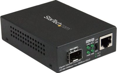 StarTech.com Gigabit Ethernet Fiber Media Converter with Open SFP Slot – Supports 10/100/1000 Networks