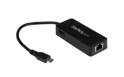 StarTech US1GC301AU USB-C to Ethernet Gigabit Adapter – Thunderbolt 3 Compatible – USB Type C Network Adapter – USB C Ethernet Adapter