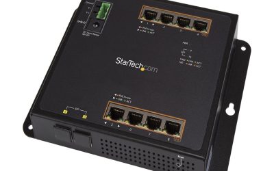 StarTech IES101GP2SFW StarTech.com Gigabit Ethernet Switch – 8 Port PoE+ plus 2 SFP Ports – Industrial – Gigabit Switch – Managed Switch