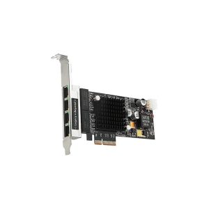 SIIG LB-GE0811-S1 4-Port Gigabit Ethernet with PoE PCIe Card - Intel 350 1 Gbps PCI Express 2.1 (5.0 GT/s) 4 x RJ45