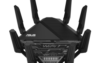 ASUS RT-BE96U BE19000 802.11BE Tri-Band Performance WiFi 7 Extendable Router with 6GHz support, Dual 10G Port, 320Mhz, lifetime internet security , MLO, Multi-RU puncturing , AiMesh Support
