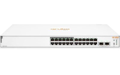 Aruba Instant On 1830 24-Port Gb | 12-Port Class 4 PoE Smart Switch (195W) – 24x 1G | 2X SFP | US Cord (JL813A#ABA)