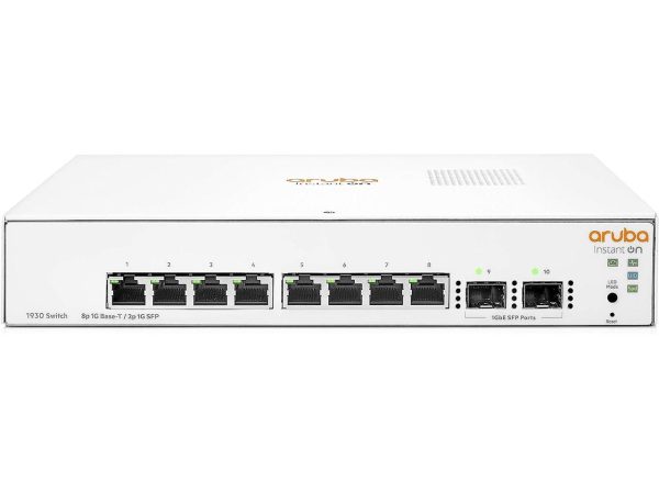 Aruba Instant On 1930 8-Port Gb Ethernet 8 x GE, 2X 1G SFP, L2+ Smart Switch US Cord (JL680A#ABA)