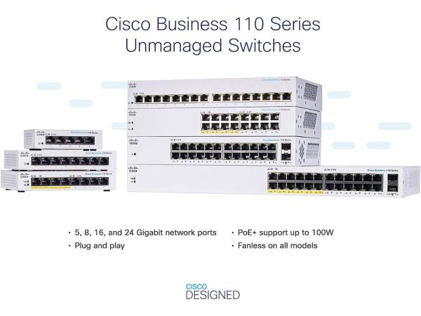 Cisco Business CBS110-16PP-D Unmanaged Switch | 16 Port GE | Partial PoE | Limited Lifetime Protection (CBS110-16PP-D) - Image 3