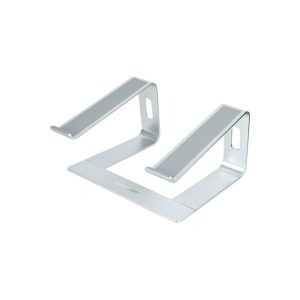 StarTech Laptop Stand for Desk, Supports 5kg / 11lb, Aluminum, Silver, Ergonomic Laptop Riser, Portable Laptop Holder