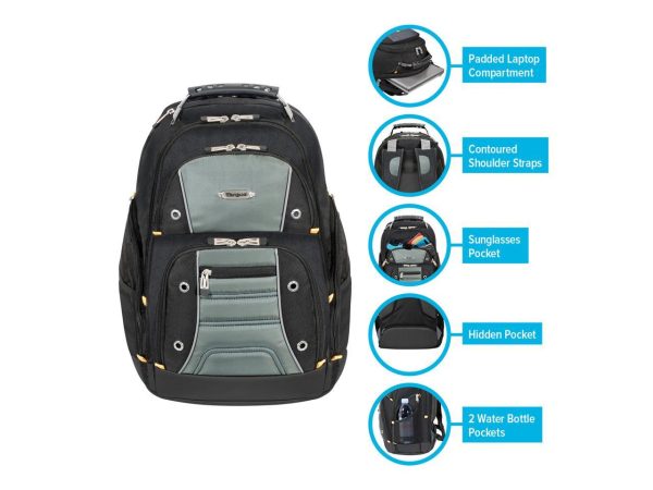 Targus 17" Drifter II Laptop Backpack (Black/Gray) - TSB239US - Image 3