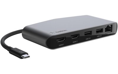 Belkin Mini Thunderbolt 3 Dock, MacOS and Windows, Dual 4k Display @60Hz