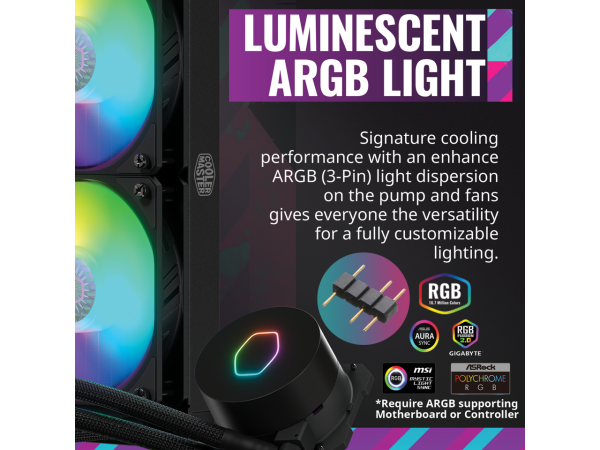 COOLER MASTER Masterliquid ML240L ARGB V2 Liquid Cooler - Image 2