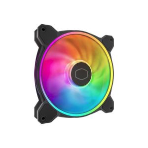 Cooler Master MasterFan MF140 Halo² PC Case|Liquid Cooler|Air Cooler Fan, Dual Loop ARGB Gen 2 LEDs Rings, Dynamic PWM 140mm 1,600 RPM, Air Balance Blades, Hybrid Frame (MFL-B4DN-16NP2-R2)