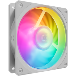 Cooler Master Mobius 120P ARGB White High Performance Interconnecting Ring Blade Fan, PWM 2400rpm, Loop Dynamic Bearing, ARGB Customizable LEDs for PC Case, Liquid and Air Cooler (MFZ-M2DW-24NP2-R1)