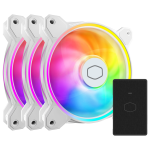 Cooler Master MasterFan MF120 Halo² White 3in1 PC Case|Liquid Cooler|Air Cooler Fan, Dual Loop Gen 2 ARGB LEDs Rings, Dynamic PWM 120mm 2,050 RPM, Air Balance Blades, Hybrid Frame (MFL-B2DW-213P2-R2)
