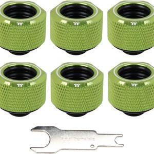 Thermaltake Pacific Green 4 Build-in O-Rings C-Pro G1/4 PETG 16mm OD Compression Fitting 6 Pack CL-W212-CU00GR-B