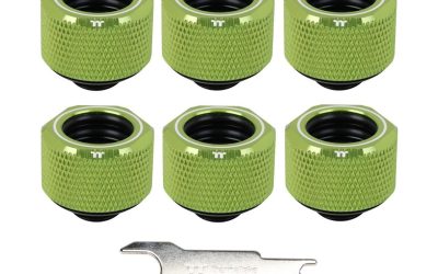 Thermaltake Pacific Green 4 Build-in O-Rings C-Pro G1/4 PETG 16mm OD Compression Fitting 6 Pack CL-W212-CU00GR-B