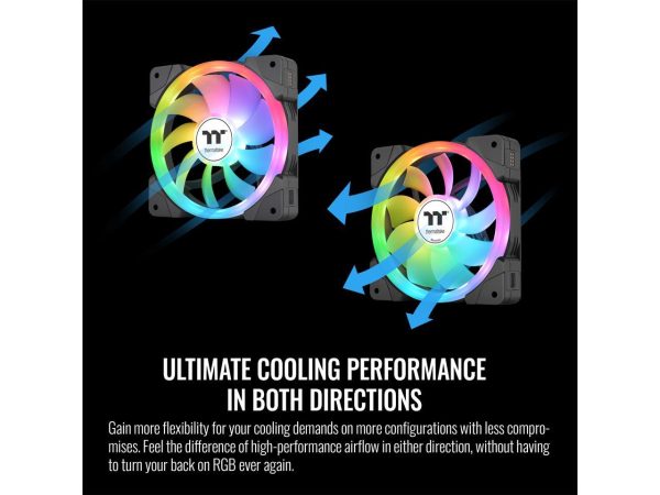 Thermaltake SWAFAN EX 12 ARGB PC Cooling Fan, 3-Fan pcak, 500 ~ 2000 RPM, Magnetic Connection, Reversable Blades, sync with MB RGB software, CL-F167-PL12SW-A - Image 5
