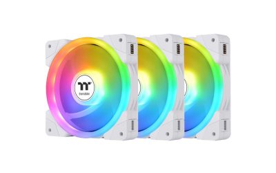 Thermaltake SWAFAN EX 12 ARGB PC Cooling Fan White, 3-Fan pcak, 500 ~ 2000 RPM, Magnetic Connection, Reversable Blades, sync with MB RGB software, CL-F169-PL12SW-A