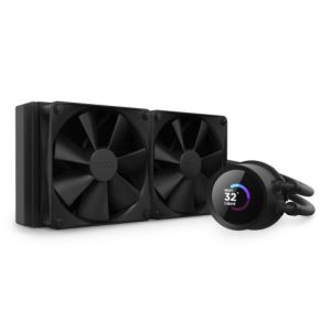 NZXT Kraken 240mm - RL-KN240-B1 – AIO CPU Liquid Cooler - LCD Display - 2 x F120P Static Pressure Fan Radiator Fans LGA 1700 / AM5 Compatible