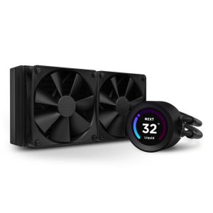 NZXT Kraken Elite 240mm - RL-KN24E-B1 – AIO CPU Liquid Cooler – Customizable LCD Display - 2 x F120P Static Pressure Fan Radiator Fans LGA 1700 / AM5 Compatible