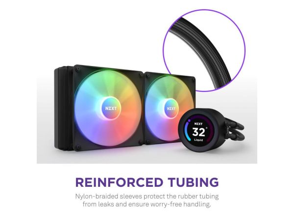 NZXT Kraken Elite RGB 280mm - RL-KR28E-B1 – RGB AIO CPU Liquid Cooler – Customizable LCD Display - 2 x F140RGB Core Fans Radiator Fans Black LGA 1700 / AM5 Compatible - Image 3