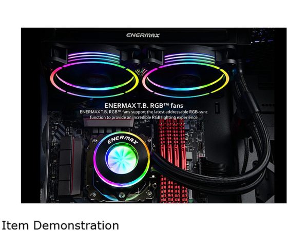 Enermax LIQFUSION 240, Addressable RGB All-in-one CPU Liquid Cooler for AM4 / LGA 1700/1200/1151, 240mm Radiator, Patented Flow Indicator Design, T.B. RGB Addressable M/B Sync PWM Fan - Image 5