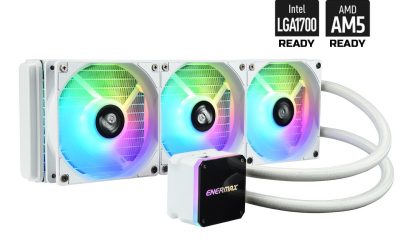 Enermax LIQMAX III 360 ARGB White, All-in-one CPU Liquid Cooler for AM4 & AM5 / LGA 1700/1200/1151, 360mm Radiator, Dual-Chamber Water Block, ARGB Fan – AM5 & LGA1700 Ready