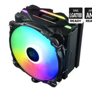 Enermax ETS-F40 ARGB CPU Air Cooler, 200W+ TDP for Intel/ AMD Universal Socket, AM4 & AM5 / LGA 1700/1200/1151, 4 Direct Contact Heat Pipes, 140mm Silent PWM Fan - AM5 & LGA1700 Ready