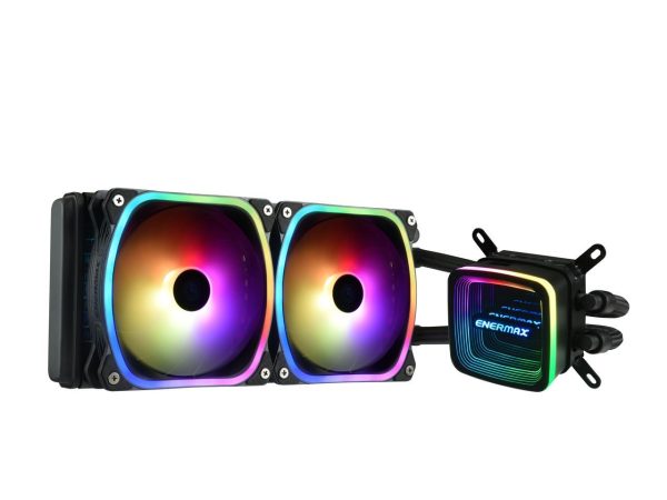 Enermax AQUAFUSION ADV 240 ARGB AIO CPU Liquid Cooler, Infinity Mirror RGB Pump, 240mm Radiator, Dual 120mm SquaA ADV RGB PWM Fans, 360W TDP, 500 – 2000 RPM, Dual-Chamber Water Block, AM4 / LGA 1200/1151 - AMD AM5 & Intel LGA1700 Ready - Image 2