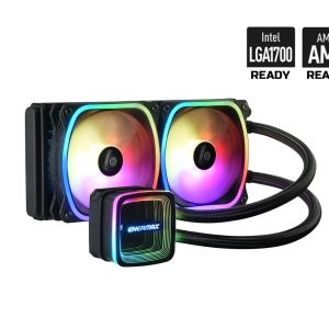 Enermax AQUAFUSION ADV 240 ARGB AIO CPU Liquid Cooler, Infinity Mirror RGB Pump, 240mm Radiator, Dual 120mm SquaA ADV RGB PWM Fans, 360W TDP, 500 – 2000 RPM, Dual-Chamber Water Block, AM4 / LGA 1200/1151 - AMD AM5 & Intel LGA1700 Ready