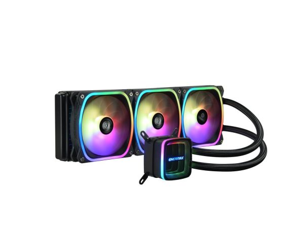 Enermax AQUAFUSION ADV 360 ARGB AIO CPU Liquid Cooler, Infinity Mirror RGB Pump, 360mm Radiator, Triple 120mm SquaA ADV RGB PWM Fans, 380W TDP, 500 – 2000 RPM, Dual-Chamber Water Block, AM4 / LGA 1200/1151 – AMD AM5 & Intel LGA1700 Ready - Image 3