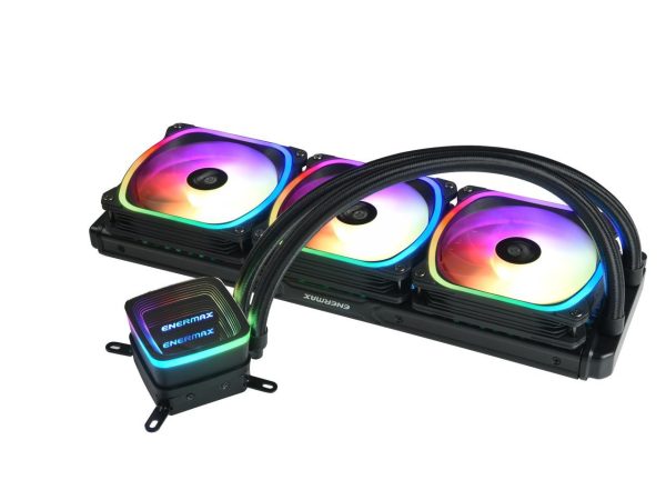 Enermax AQUAFUSION ADV 360 ARGB AIO CPU Liquid Cooler, Infinity Mirror RGB Pump, 360mm Radiator, Triple 120mm SquaA ADV RGB PWM Fans, 380W TDP, 500 – 2000 RPM, Dual-Chamber Water Block, AM4 / LGA 1200/1151 – AMD AM5 & Intel LGA1700 Ready - Image 4