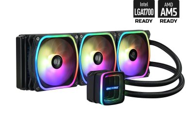 Enermax AQUAFUSION ADV 360 ARGB AIO CPU Liquid Cooler, Infinity Mirror RGB Pump, 360mm Radiator, Triple 120mm SquaA ADV RGB PWM Fans, 380W TDP, 500 – 2000 RPM, Dual-Chamber Water Block, AM4 / LGA 1200/1151 – AMD AM5 & Intel LGA1700 Ready