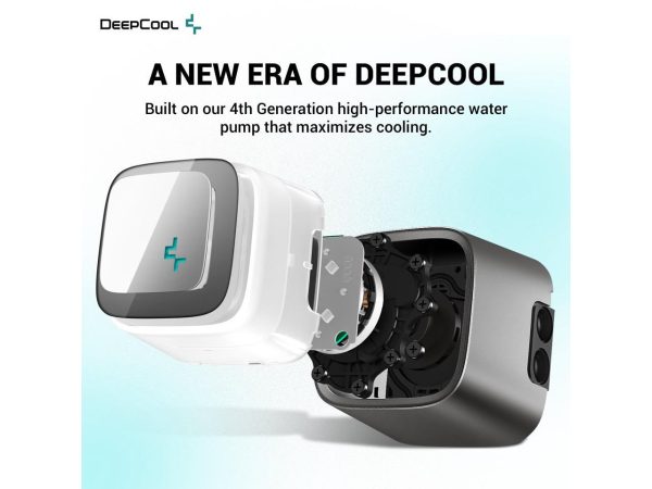 DeepCool LS520 High-Performance Liquid CPU Cooler, 240mm Radiator, 120mm A-RGB PWM Fan with Auto-RGB Function, Infinity Mirror Cap Design, Customizable Logo Plate, 5V A-RGB Software Control - Image 3