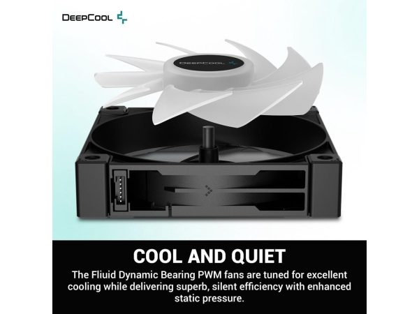 DeepCool LS520 High-Performance Liquid CPU Cooler, 240mm Radiator, 120mm A-RGB PWM Fan with Auto-RGB Function, Infinity Mirror Cap Design, Customizable Logo Plate, 5V A-RGB Software Control - Image 4