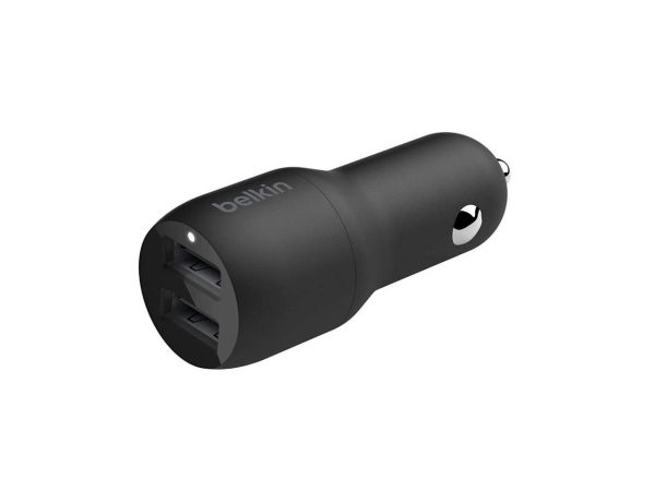 DUAL USB-A CAR CHARGER 12W X2 BLK - Image 2
