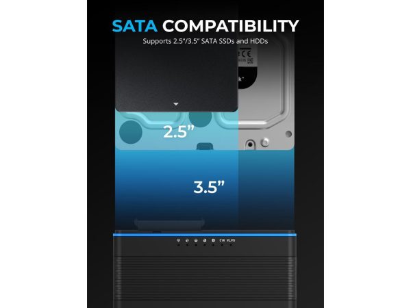 SABRENT USB 3.2 Type C M.2 PCIe NVMe + 2.5/3.5 Inch SSD & HDD Converter [DS-UCMH] - Image 4