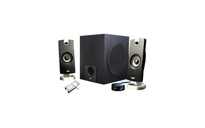 Cyber Acoustics CA-3090 9 Watts total RMS 2.1 3 Piece Flat Panel Design Subwoofer & Satellite Speaker System