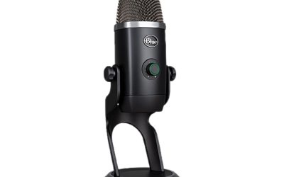 Blue Yeti X Professional USB Condenser Microphone for PC, Mac, Gaming, Recording, Streaming, Podcasting on PC, Desktop Mic with High-Res Metering, LED Lighting, Blue VO!CE Effects – Black