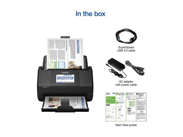 Epson WorkForce ES-580W Wireless Color Duplex Desktop Document Scanner for PC and Mac with 100-sheet Auto Document Feeder (ADF) and Intuitive 4.3" Touchscreen - Image 4