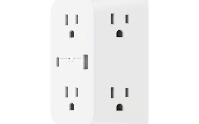 Belkin 6-Outlet Surge Protector Power Strip, Wall-Mountable with 6 AC Outlets, Overvoltage Protection, LED Indicator – USB-C Port & USB-A Port w/USB-C PD Fast Charging – 1680 Joules of Protection